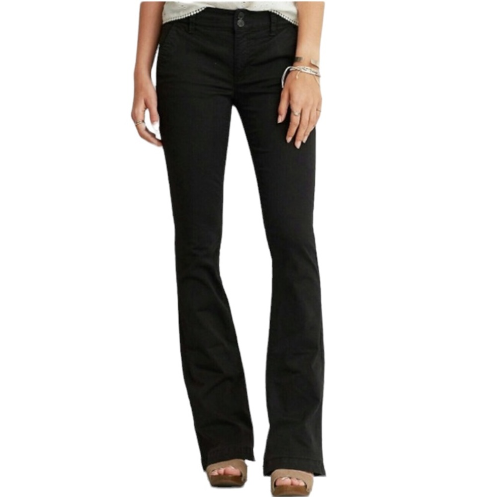 American Eagle High Rise Artist Flare Black Jeans